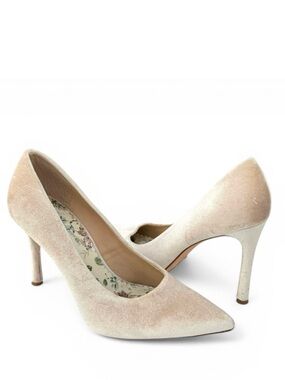 Nicola Bathie Antonio Melani Bonnie Champagne Velvet Pumps